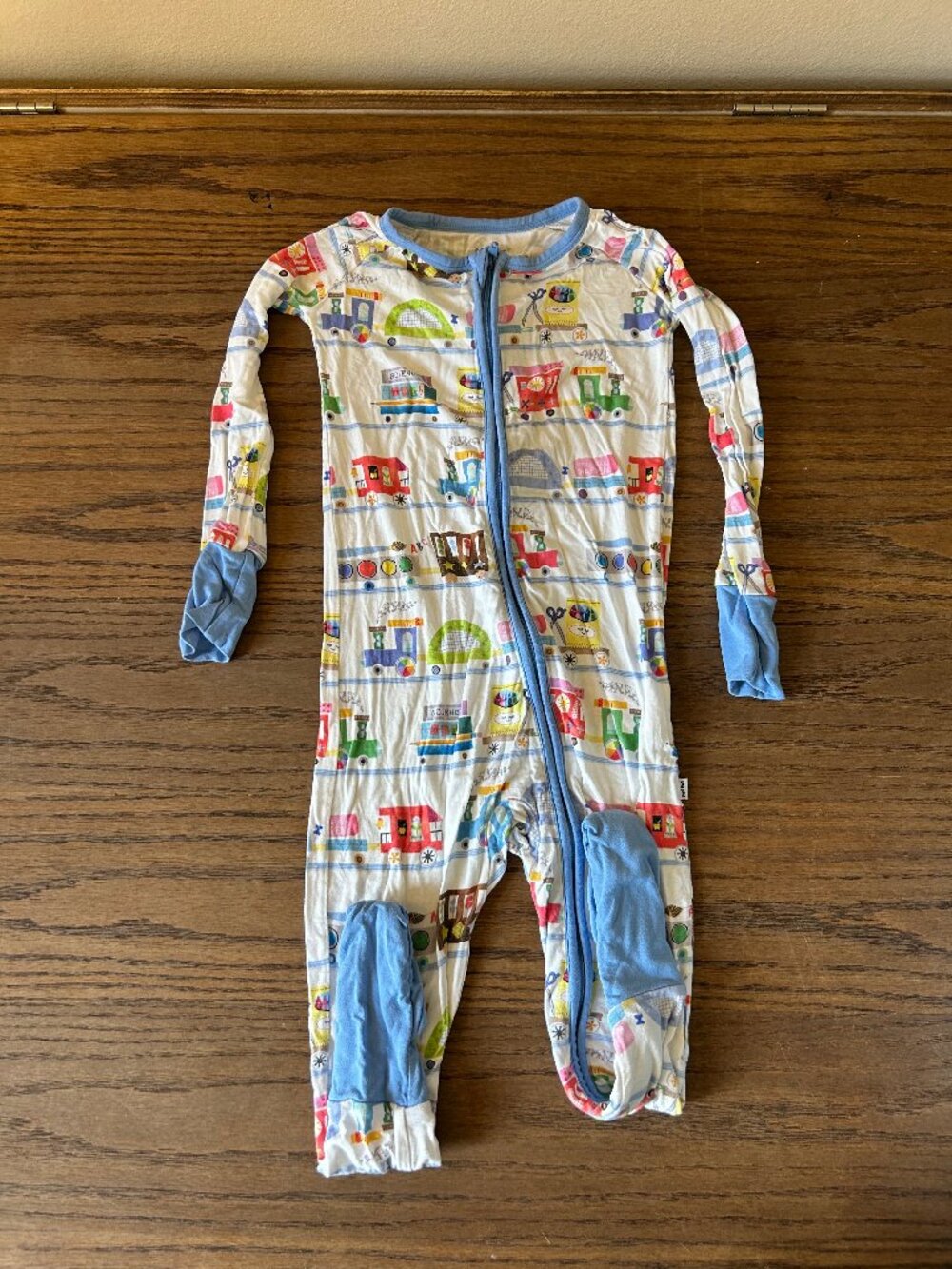 Little Sleepies Zippy 18-24 Months;Trains; Bamboo; Unisex; Multicolor